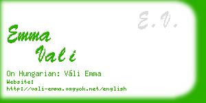emma vali business card